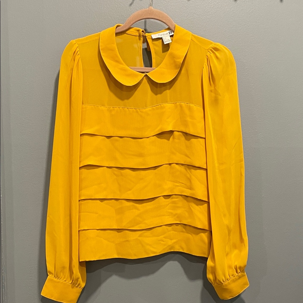 Forever 21 Mustard Layered Blouse